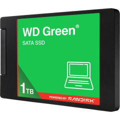 Твердотельный накопитель WD SSD Green, 1.0TB, 2.5" 7mm, SATA3, QLC, R/W 545/385MB/s, IOPs н.д./н.д., TBW н.д., DWPD н.д. (12 мес.)