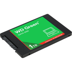 Твердотельный накопитель WD SSD Green, 1.0TB, 2.5" 7mm, SATA3, QLC, R/W 545/385MB/s, IOPs н.д./н.д., TBW н.д., DWPD н.д. (12 мес.)