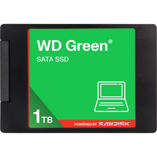 Твердотельный накопитель WD SSD Green, 1.0TB, 2.5" 7mm, SATA3, QLC, R/W 545/385MB/s, IOPs н.д./н.д., TBW н.д., DWPD н.д. (12 мес.)