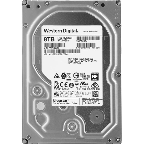 Жесткий диск WD SATA-III 8TB WUS721208BLE604 Ultrastar DC HC340 512E (7200rpm) 256Mb 3.5"