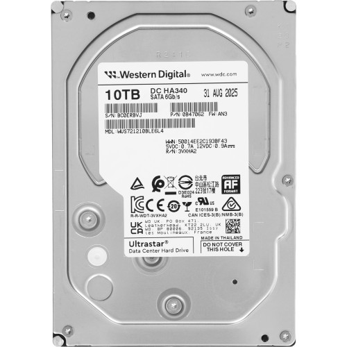 Жесткий диск HDD WD SATA 10Tb Ultrastar DC HA340 7200 6Gb/s 512Mb (replacement ST10000NM001G, MG10ADA10TE)