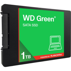 Твердотельный накопитель WD SSD Green, 1.0TB, 2.5" 7mm, SATA3, QLC, R/W 545/385MB/s, IOPs н.д./н.д., TBW н.д., DWPD н.д. (12 мес.)