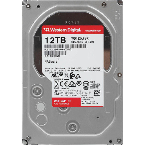 Жесткий диск WD SATA-III 12TB WD122KFBX NAS Red Pro (7200rpm) 512Mb 3.5"