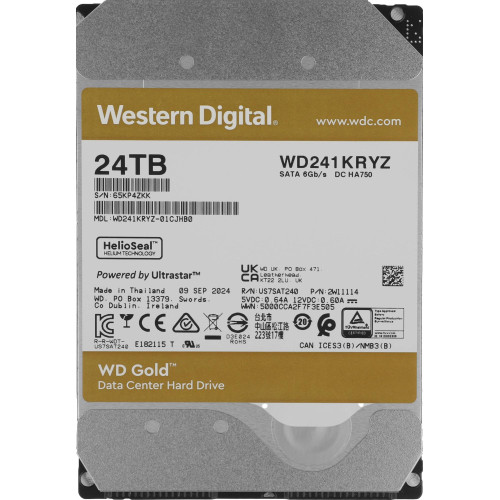 Жесткий диск WD SATA-III 24TB WD241KRYZ Server Gold 512E (7200rpm) 512Mb 3.5" 