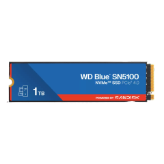 Твердотельные накопители WD SSD Blue SN5100, 1000GB, M.2(22x80mm), NVMe, PCIe 4.0 x4, TLC, R/W 7100/6700MB/s, TBW 600, DWPD 0.3 (12 мес.)