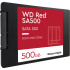 Твердотельные накопители WD SSD Red SA500 NAS, 500GB, 2.5" 7mm, SATA3, R/W 560/530MB/s, IOPs 95 000/85 000, DRAM buffer, TBW 350, DWPD 0.4 (12 мес.)