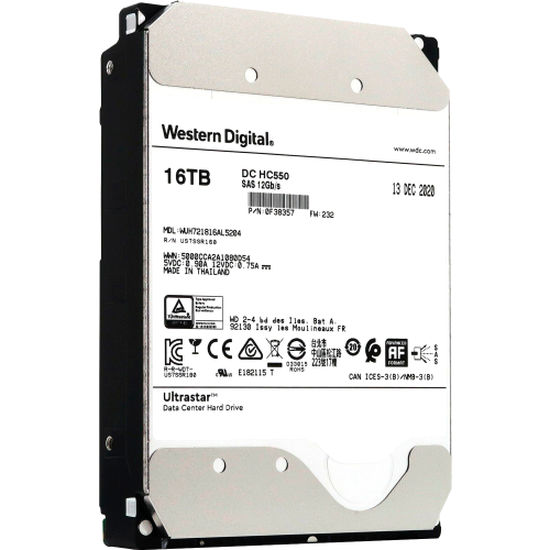 Жесткий диск HDD WD SAS Server 16Tb Ultrastar DC HC550 7200 12Gb/s 512MB 1 year warranty