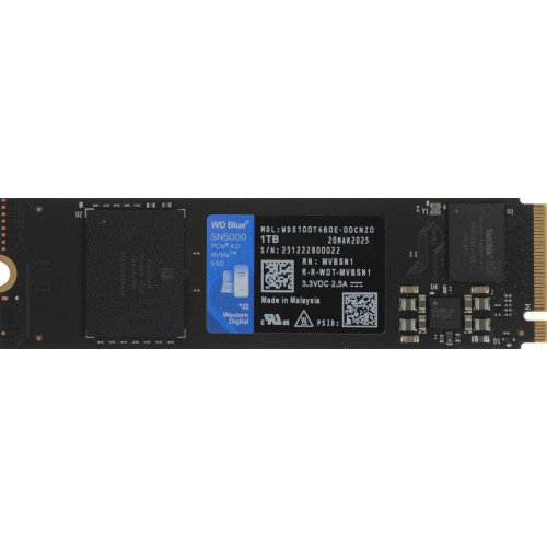 Твердотельный накопитель WD PCIe 4.0 x4 1TB WDS100T4B0Е SN5000 Blue M.2 2280