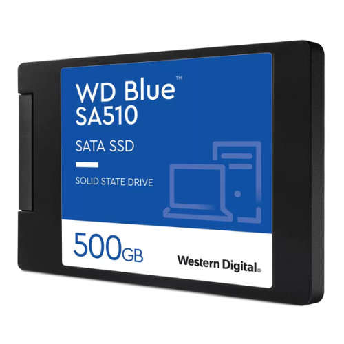 Твердотельный накопитель WD SSD Blue SA510, 500GB, 2.5" 7mm, SATA3, R/W 560/510MB/s, IOPs 90 000/82 000, TBW 200, DWPD 0.2 (12 мес.)