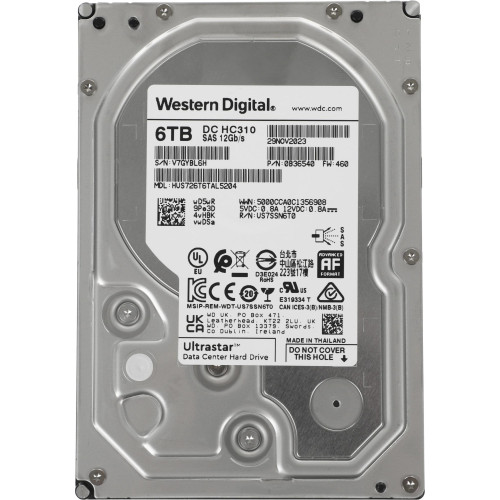 Жесткий диск WD SAS 3.0 6TB 0B36540 HUS726T6TAL5204 Server Ultrastar DC HC310 (7200rpm) 256Mb 3.5" 