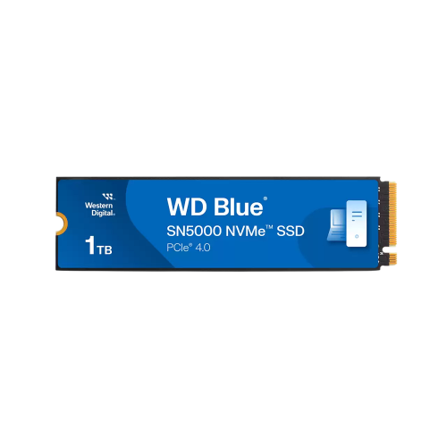 Твердотельные накопители WD SSD Blue SN5000, 1000GB, M.2(22x80mm), NVMe, PCIe 4.0 x4, TLC, R/W 5150/4900MB/s, TBW 600, DWPD 0.3 (12 мес.)
