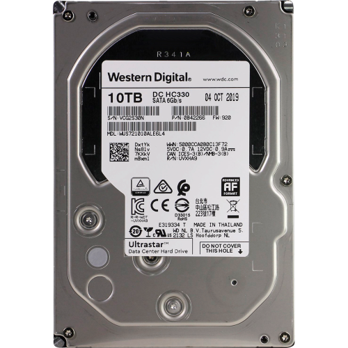Жесткий диск UNSEALED HDD WD SATA Server 10Tb Ultrastar DC HC330 7200 6Gb/s 256MB (Includes tray) (replacement MG06ACA10TE, ST10000NM017B, ST10000NM001G, WUS721208BLE604) UNSEALED