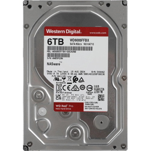 Жесткий диск WD SATA-III 6TB WD6005FFBX NAS Red Pro (7200rpm) 256Mb 3.5" 