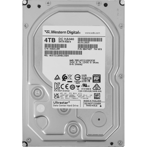 Жесткий диск WD SATA-III 4TB 0B47487 WUS721204BLE604 Ultrastar DC HA340 512E (7200rpm) 256Mb 3.5"