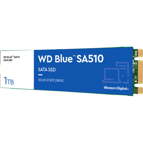 Твердотельные накопители WD SSD Blue SA510, 1.0TB, M.2(22x80mm), SATA3, R/W 560/530MB/s, IOPs 95 000/84 000, TBW 400, DWPD 0.2 (12 мес.)