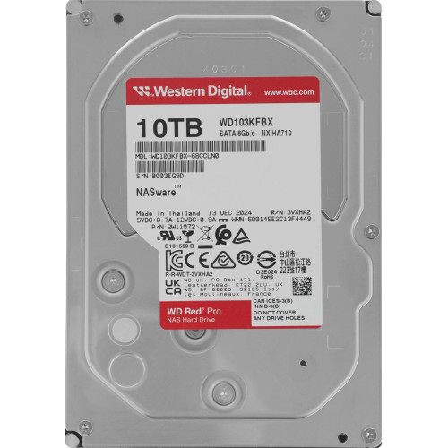 Жесткий диск WD SATA-III 10TB WD103KFBX NAS Red Pro (7200rpm) 512Mb 3.5"