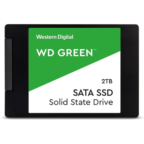 Твердотельный накопитель WD SSD Green, 2.0TB, 2.5" 7mm, SATA3, 3D TLC, R/W 545/н.д., IOPs н.д./н.д., TBW н.д., DWPD н.д. (12 мес.)