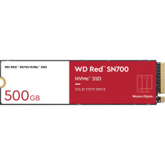 Твердотельные накопители WD SSD Red SN700 NVMe for NAS, 500GB, M.2(22x80mm), NVMe, PCIe 3.0 x4, R/W 3430/2600MB/s, IOPs 420 000/380 000, TBW 1000, DWPD 1 (12 мес.)