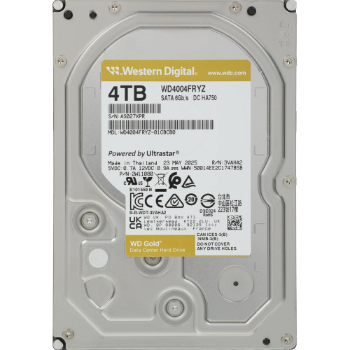 Жесткий диск WD SATA-III 4TB WD4004FRYZ Server Gold 512E (7200rpm) 256Mb 3.5" 