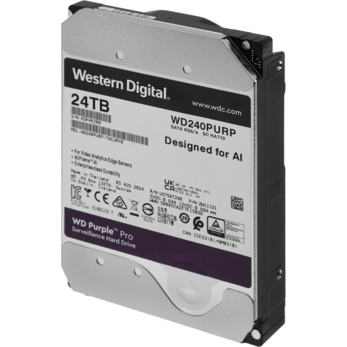 Жесткий диск WD SATA-III 24TB WD240PURP Surveillance Purple Pro (7200rpm) 512Mb 3.5"