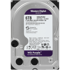 Жесткий диск RECERTIFIED HDD WD SATA3 6TB Purple Surveillancer 5400 RPM 256Mb (replacement ST6000VX009, ST6000VX008) RECERTIFIED