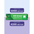 Твердотельные накопители WD SSD Green SN3000, 1000GB, M.2(22x80mm), NVMe, PCIe 4.0 x4, QLC, R/W 5000/4200MB/s, TBW 150, DWPD 0.1 (12 мес.)