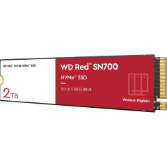 Твердотельные накопители WD SSD Red SN700 NVMe for NAS, 2000GB, M.2(22x80mm), NVMe, PCIe 3.0 x4, R/W 3400/2900MB/s, IOPs 480 000/540 000, TBW 2500, DWPD 1 (12 мес.)