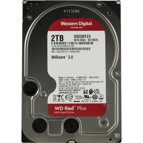 Жесткий диск HDD WD SATA3 2Tb NAS Red Plus 5400 128Mb 1 year warranty