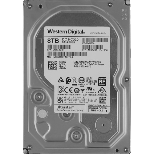 Жесткий диск WD SATA-III 8TB 0B36452 HUS728T8TALE6L4 Server Ultrastar DC HC320 512E (7200rpm) 256Mb 3.5" 